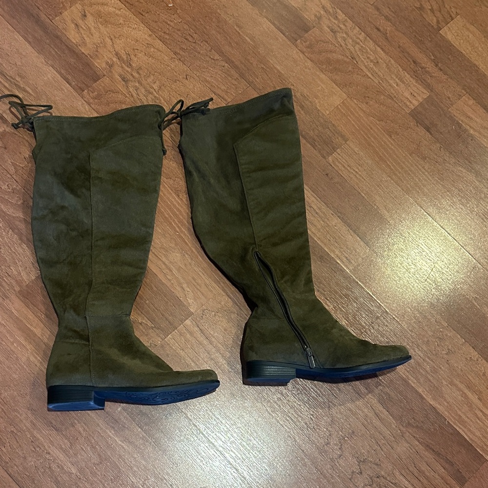 Lane Bryant Olive Over the Knee Boots